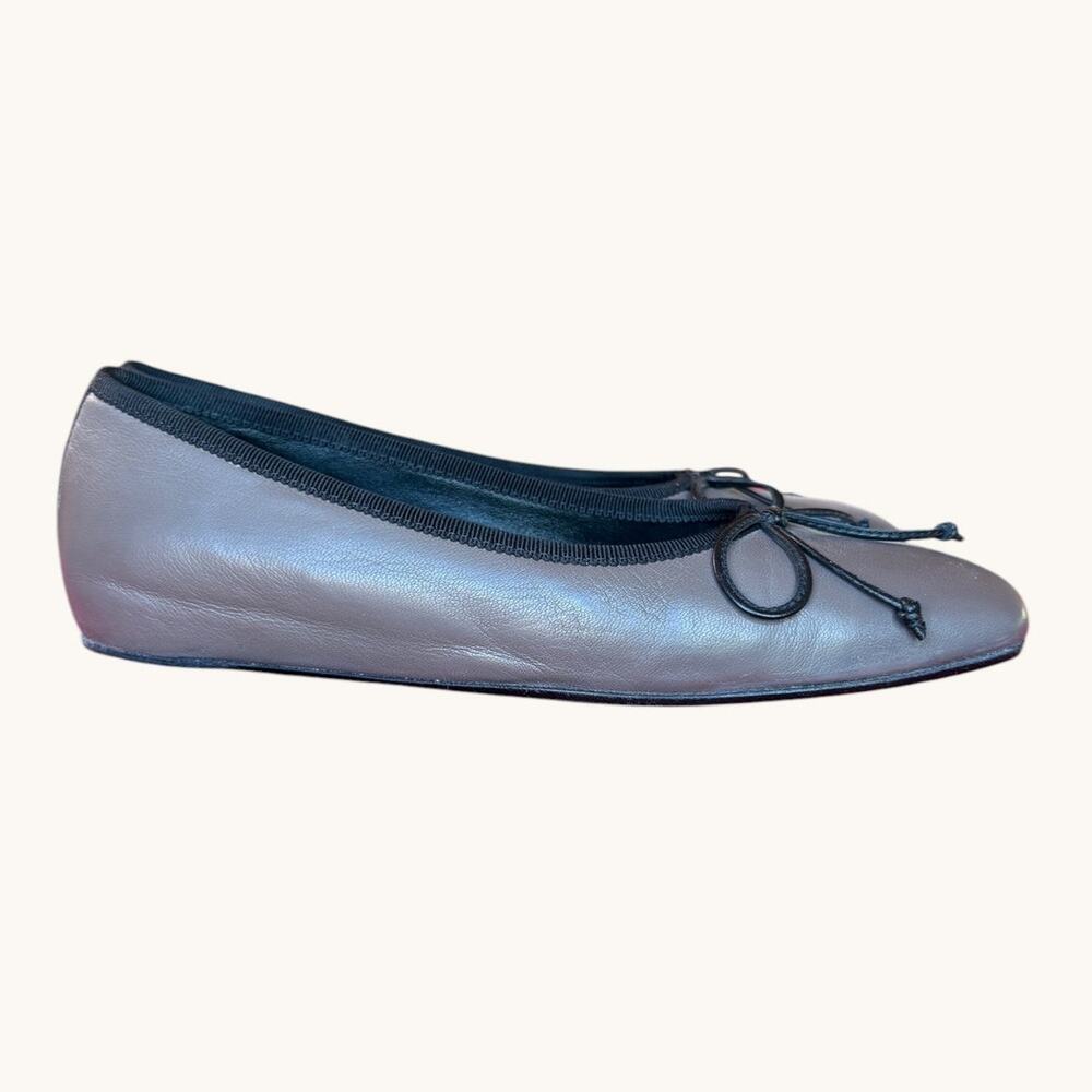 M.Gemi The Danza Taupe Leather Square Toe Mini Wedge Ballet Flat EU 36.6/US 6
